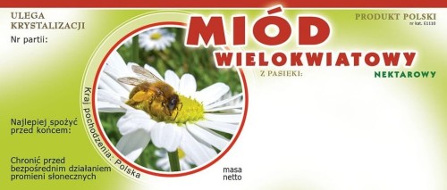 Etykieta - Miód wielokwiatowy