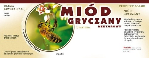 Etykieta - Miód gryczany z kółkiem