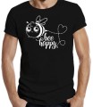 Koszulka czarna Bee happy