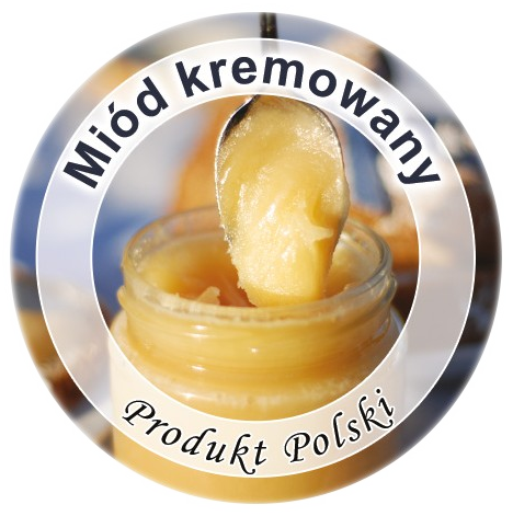 Etykiety okrągłe - Miód kremowany