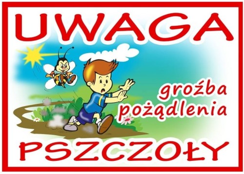 Tablica ostrzegawcza - Uwaga pszczoły