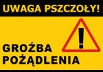 Tablica ostrzegawcza duża - Uwaga pszczoły groźba pożądlenia