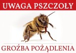 Tablica ostrzegawcza średnia - Uwaga groźba pożądlenia - pszczoła