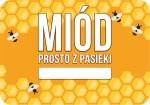 Tablica na szybę z przyssawkami - Miód prosto z pasieki