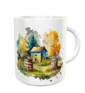 Kubek akwarela - pasieka