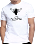 Koszulka Super pszczelarz pszczoła - biała