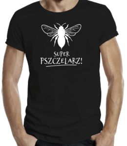 Koszulka Super pszczelarz pszczoła - czarna
