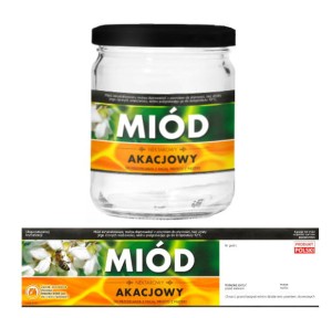 Etykiety z kontretykietą - Miód akacjowy