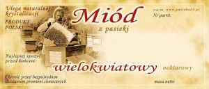 Etykiety - Miód wielokwiatowy - RETRO