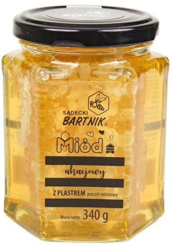 Miód akacjowy z plastrem