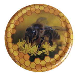 Nakrętka duża Pszczoła i komórki pszczele - 50szt 