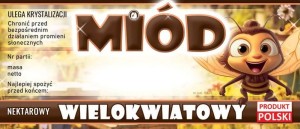Etykiety z pszczółką - Miód wielokwiatowy