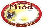 Etykieta - Miód wielokwiatowy czerwony owalne
