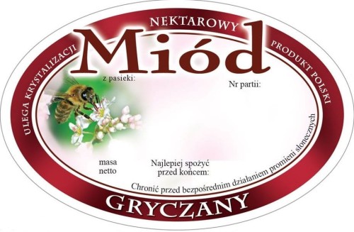 Etykieta - Miód gryczany
