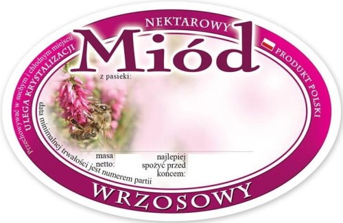 Etykieta - Miód wrzosowy