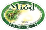 Etykieta - Miód ze spadzi iglastej owalne