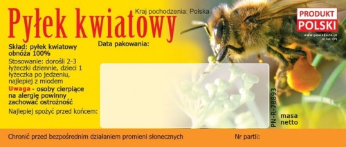 Etykieta na pyłek kwiatowy