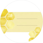 Etykiety fi 6 cm - Komórki pszczele - 12 szt 