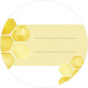 Etykiety fi 6 cm - Komórki pszczele - 12 szt 