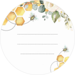 Etykiety fi 6 cm - Plaster i kwiaty - 12 szt