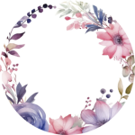 Etykiety fi 6 cm - wianek fiolet - 12 szt