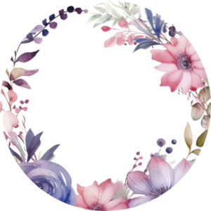 Etykiety fi 6 cm - wianek fiolet - 12 szt