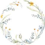 Etykiety fi 6 cm - kwiaty polne - 12 szt