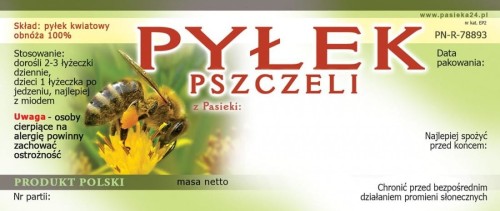 Etykiety na pyłek pszczeli