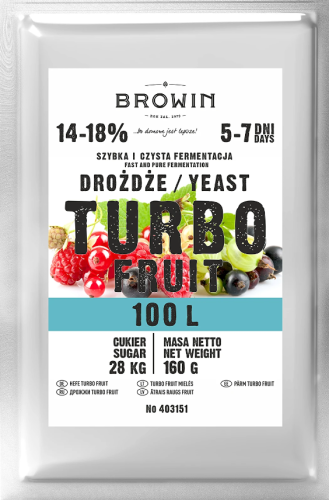 Drożdże Turbo Fruit Browin - 100L