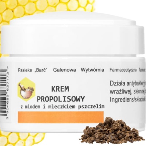 Krem PROPOLISOWY z miodem i mleczkiem