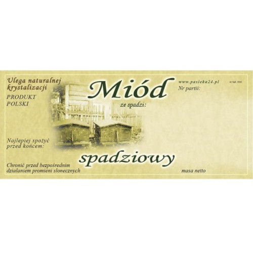 Etykiety - Miód spadziowy - RETRO