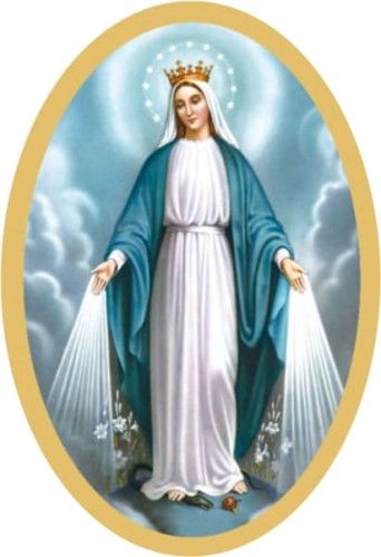 Naklejka na świece - Matka Boża Niepokalana