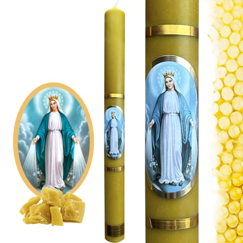 Świeca Gromnica 3 x 33 cm - Matka Boża Niepokalana