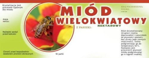 Etykieta - Miód wielokwiatowy duże z kółkiem