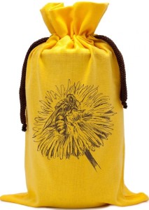 Woreczek bawełniany zółty - pszczoła na kwiatku
