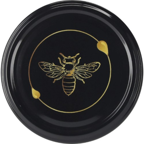 Nakrętka duża Złota pszczoła na czarnym tle
