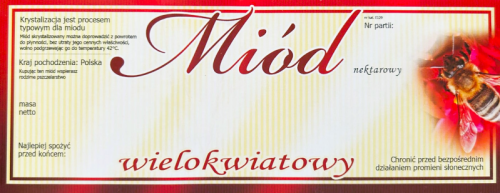 Etykieta - Miód wielokwiatowy
