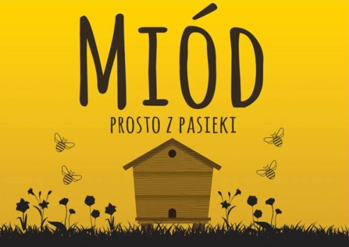 Tablica reklamowa - Miód prosto z pasieki