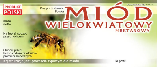 Etykieta na Miód wielokwiatowy