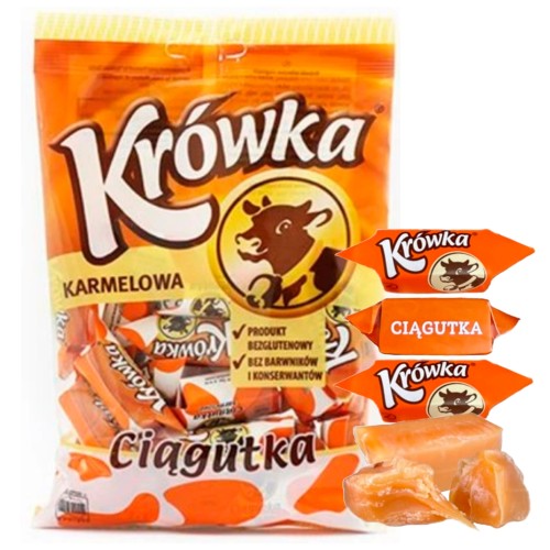 Krówka karmelowa CIĄGUTKA Ciągnące Krówki naturalne Bezglutenowe 200g