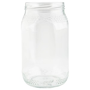 Słoik 900 ml z plastrem miodu i pszczołą