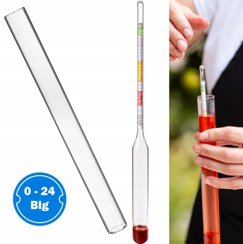 Winomierz cukromierz arometr wskaźnik 0-24 Blg