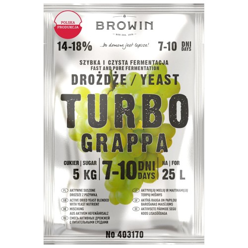Drożdże gorzelnicze Turbo Grappa 7-10 dni