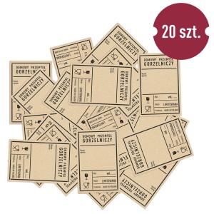 NAKLEJKI ETYKIETY samoprzylepne na wódkę PRL - 20 szt