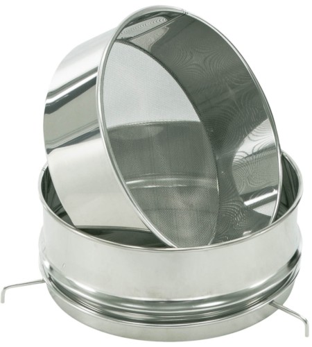 Sito nierdzewne Ø320 mm do odstojników 50-100 kg, podwójne z uchwytami