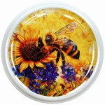 Nakrętka duża 82/6 - Pszczoła słonecznik akwarela 50 szt
