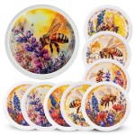 Nakrętka duża 82/6 - Pszczoły MIX akwarela 50 szt