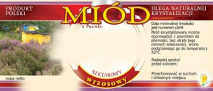 Etykieta - Miód wrzosowy - wstążka