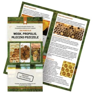 Ulotki JAK POWSTAJE WOSK PROPOLIS I MLECZKO PSZCZELE - 10 sztuk