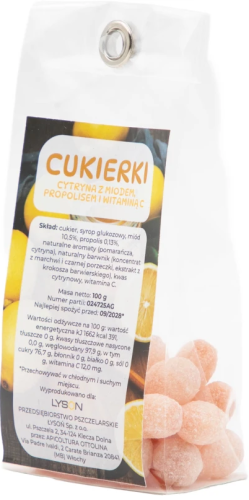 CUKIERKI cytrynowe z miodem propolisem i witaminą C